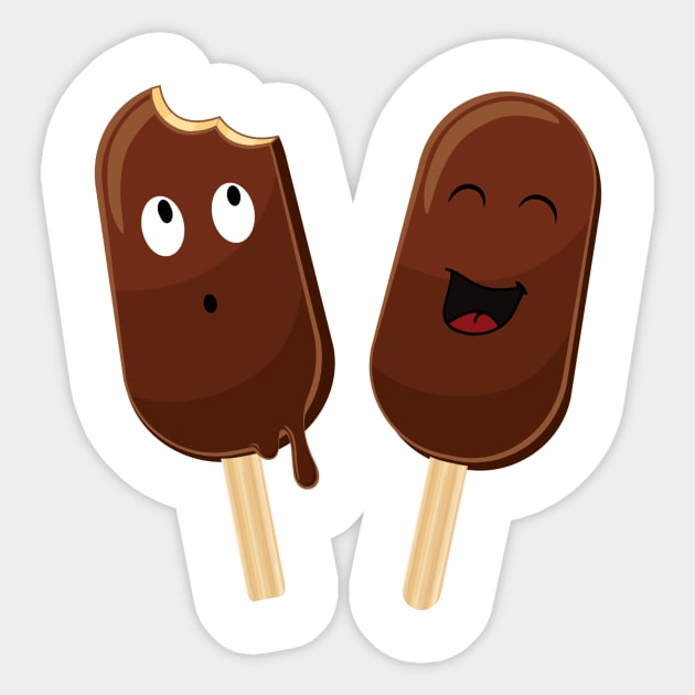 Funny chocolate icecream Sticker by Unelmoija